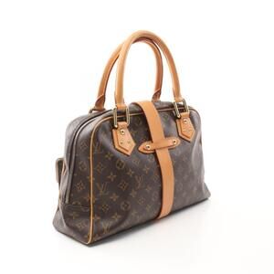 Louis Vuitton leather canvas Brown handbag Monogram Manhattan